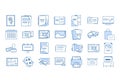 set of vector icons typography, linear icons